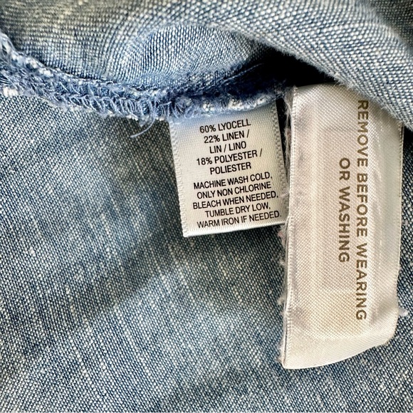 Ann Taylor Loft Chambray Softened Long Sleeve Button Down Collar Shirt Size S - Picture 8 of 13